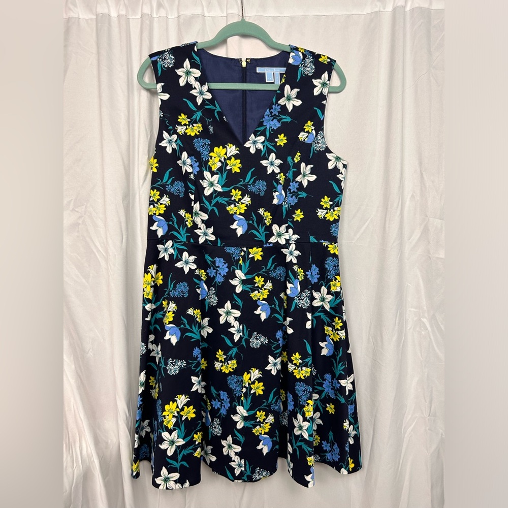 Draper James Navy Floral Circle Dress, Size 12